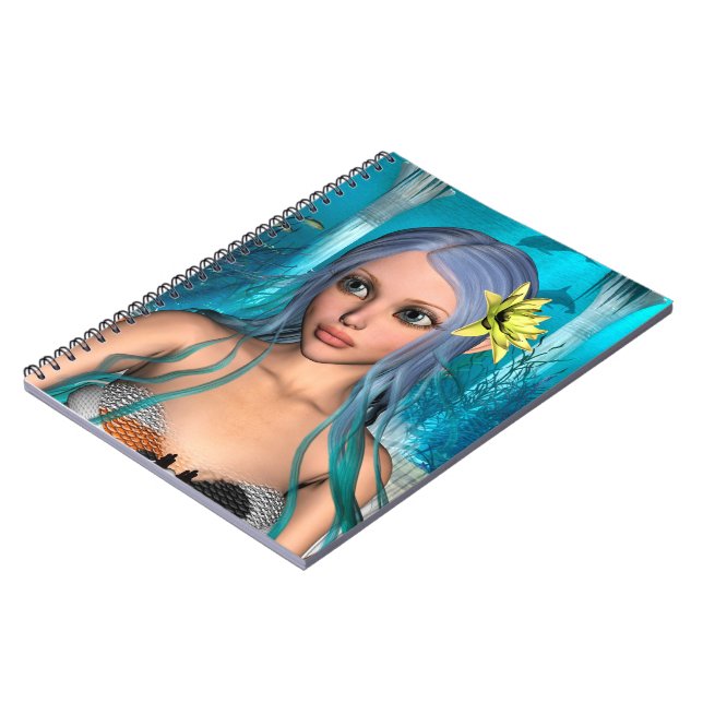 Caderno Espiral Sereia Azul (Left Side)