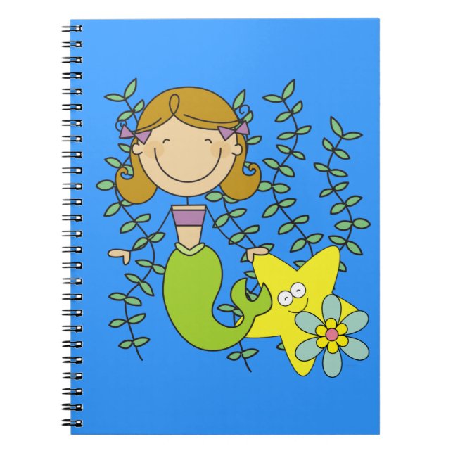 Caderno Espiral Sereia Brown Haired (Frente)