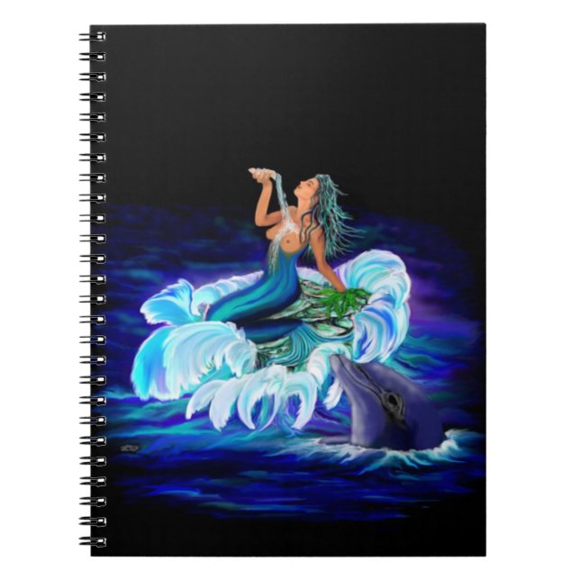 Caderno Espiral Sereia com golfinho (Frente)