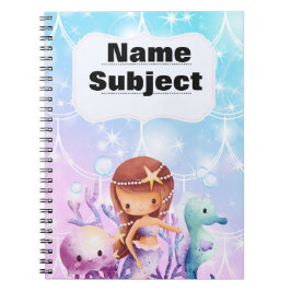 Caderno Espiral Sereia de notebooks personalizados