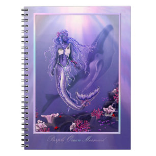 Caderno Espiral Sereia do Oceano Roxo