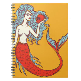 Caderno Espiral Sereia e crânios
