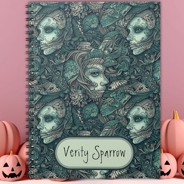 Caderno Espiral Sereia Gótica Vitoriana Escura Personalizada (Criador carregado)