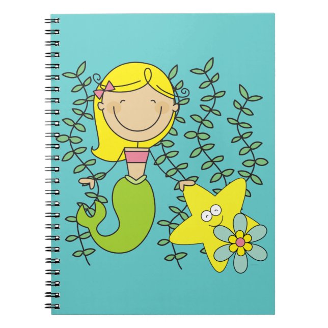 Caderno Espiral Sereia Loira (Frente)