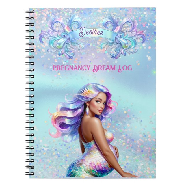 Caderno Espiral Sereia Mãe, Gravidez Personalizada (Frente)