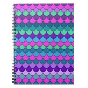 Caderno Espiral Sereia Multicolorida Colorida