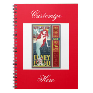Caderno Espiral sereia redheaded do Coney Island