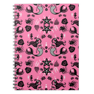 Caderno Espiral Sereia Rosa para Crianças