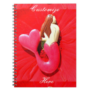 Caderno Espiral sereia ruiva de cauda
