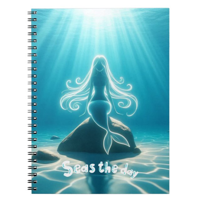 Caderno Espiral Sereia submarina sunlixada (Frente)