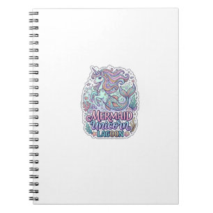 Caderno Espiral Sereia Unicórnio Lagoa Unicórnio Design Gráfico Za