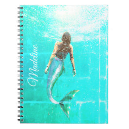 Caderno Espiral Sereia Verão Azul Oceano Índico Moderno