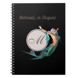 Caderno Espiral Sereia Verão Negro Monograma Moderno