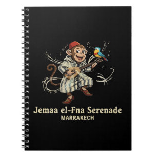 Caderno Espiral Serenata Jemaa el-Fna Marrakech Macaco e Pássaro