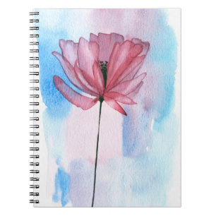 Caderno Espiral Serene florescer aquarela