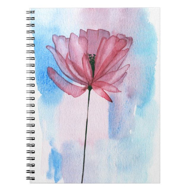 Caderno Espiral Serene florescer aquarela (Frente)