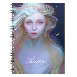 Caderno Espiral Serene Mulher com Lágrimas nos olhos personalizada