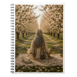 Caderno Espiral Serene Orchard Sticky Notes | Romantic Botanical