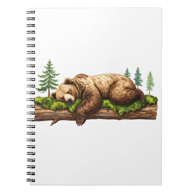 Caderno Espiral Serene Slear Bear Woodland Diário (Frente)