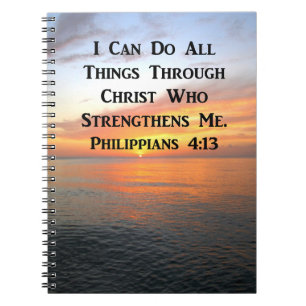 CADERNO ESPIRAL SERENE SUNRISE PHILIPIANS 4:13 SCRIPTURE FOTO