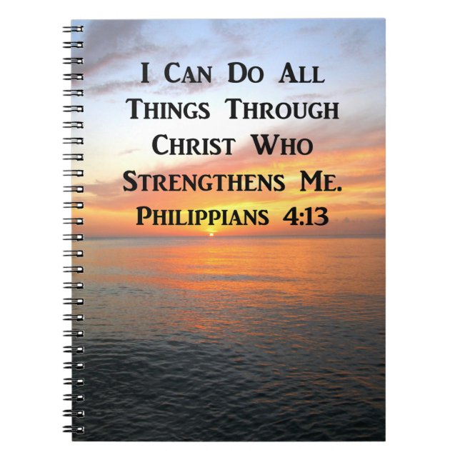 CADERNO ESPIRAL SERENE SUNRISE PHILIPIANS 4:13 SCRIPTURE FOTO (Frente)
