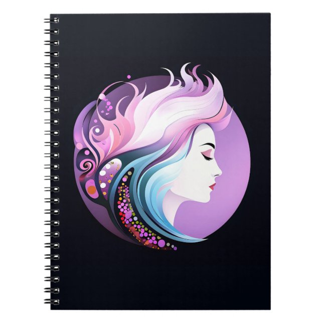 Caderno Espiral "Serenidade com Estilo" Beleza Feminina     (Frente)