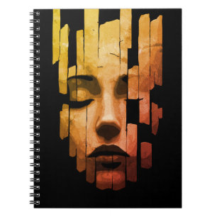 Caderno Espiral Serenidade Fragmentada – Retrato Digital Surrealis