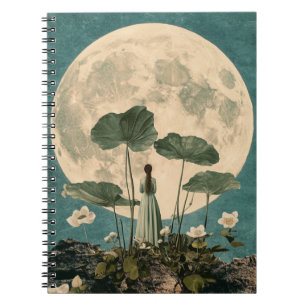 Caderno Espiral Serenidade lunar - Cena de Lotus Vintage