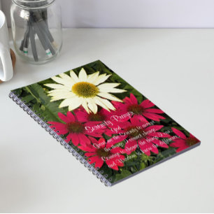 Caderno Espiral Serenity Prayer Coneflowers Floral