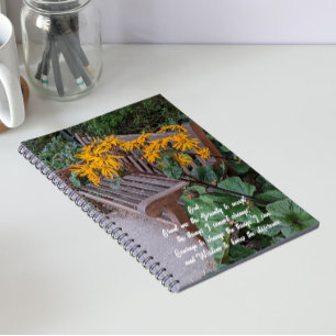 Caderno Espiral Serenity Prayer Garden Bench Floral
