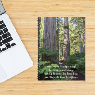 Caderno Espiral Serenity Prayer Green Forest