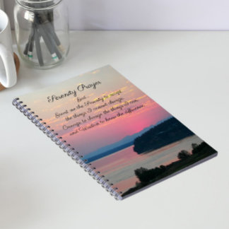 Caderno Espiral Serenity Prayer Pink Seascape Foto Sunset