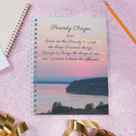 Caderno Espiral Serenity Prayer Pink Seascape Foto Sunset