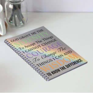 Caderno Espiral Serenity Prayer Rainbow Photo