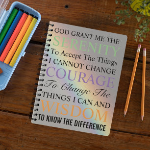 Caderno Espiral Serenity Prayer Rainbow Photo