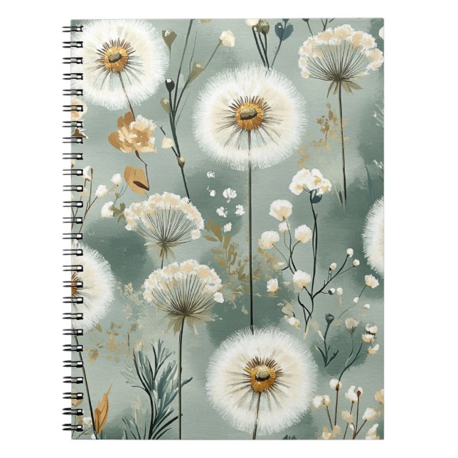 Caderno Espiral Série de Design de Dente-de-Leão #3 (Frente)