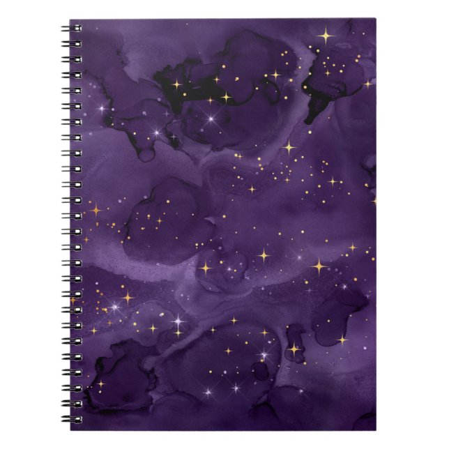 Caderno Espiral Série Design Galáxia Roxa 8  (Frente)
