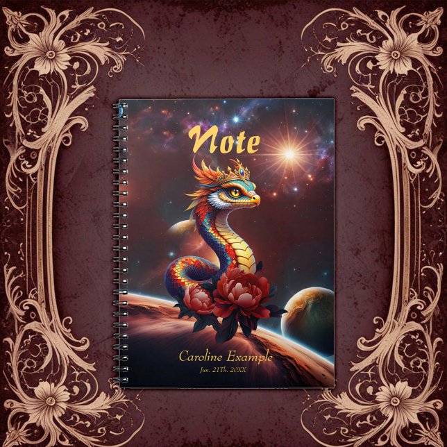 Caderno Espiral Serpente estrela real do universo. (Criador carregado)