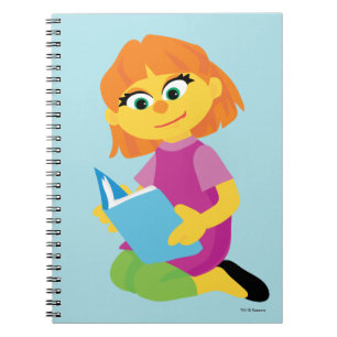 Caderno Espiral Sesame Street Julia Lendo um Livro