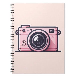 Caderno Espiral Sessão de Fotos Instantâneas Rosa na Moda Fotograf