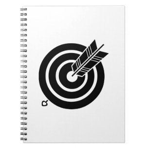 Caderno Espiral Seta atinge um alvo redondo para notebooks e Diári