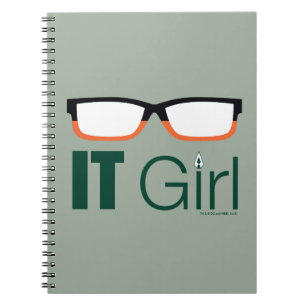 Caderno Espiral Seta   ELE vidros da menina gráficos