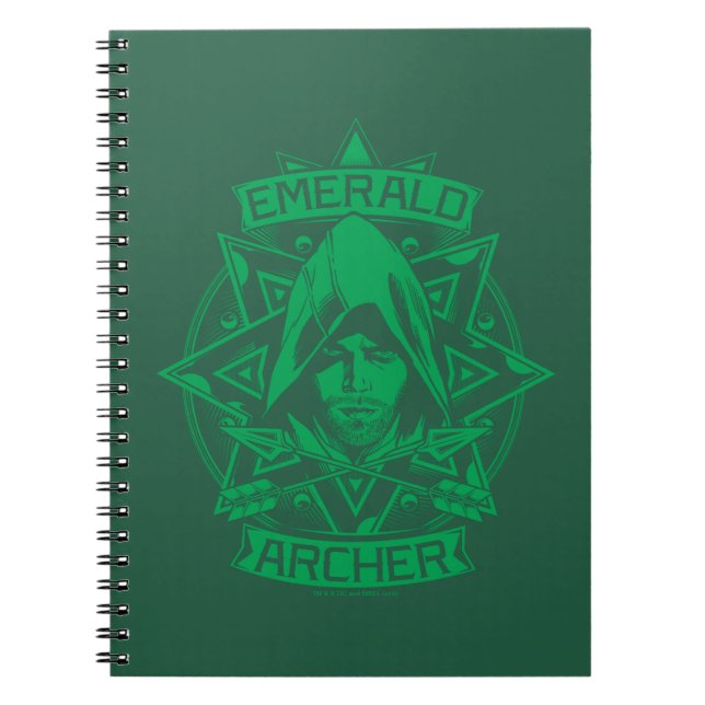Caderno Espiral Seta | Gráfico Emerald Archer (Frente)