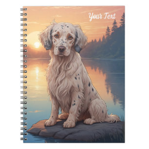 Caderno Espiral Setter Inglês junto ao lago