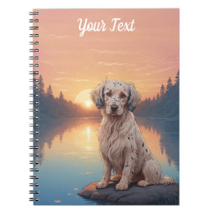 Caderno Espiral Setter Inglês junto ao Lago