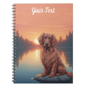 Caderno Espiral Setter Irlandês junto ao Lago