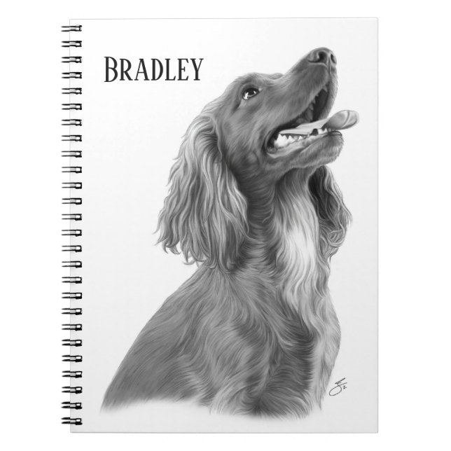 Caderno Espiral Setter Irlandês Personalizado (Frente)