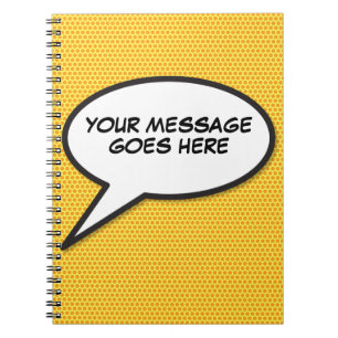 Caderno Espiral Seu Balão de Mensagem Diversão Quadrinho Retro