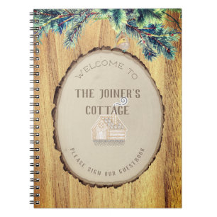 Caderno Espiral Seu convidado Rustic Lake Cabin é bem-vindo
