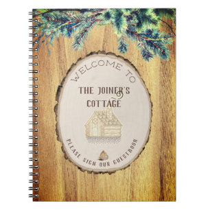 Caderno Espiral Seu convidado Rustic Lake Cabin é bem-vindo